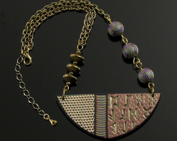 Polymer Clay Statement Necklace Tribal Necklace Polymer - Etsy