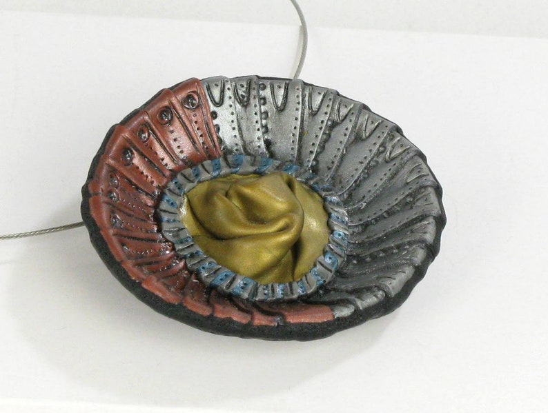 Avant Garde Statement Ketting, Groot Koper, Zilver en Goud Moderne Kunst Sieraden, Unieke Maximalist Sieraden Cadeau voor vrouw verjaardag afbeelding 4