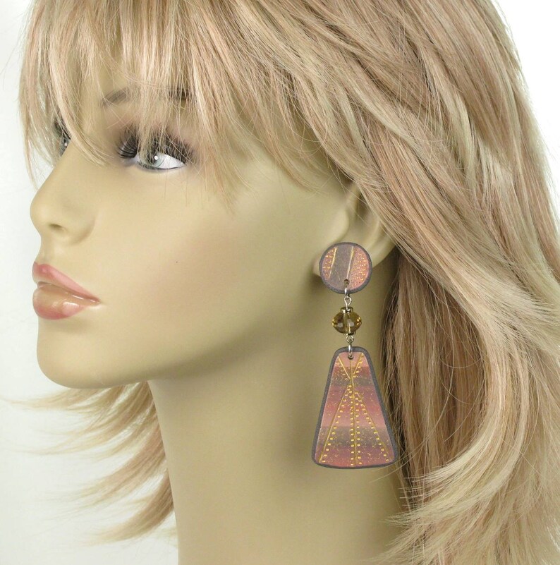 Large Statement Earrings Asymmetric Long Maximalist Etsy