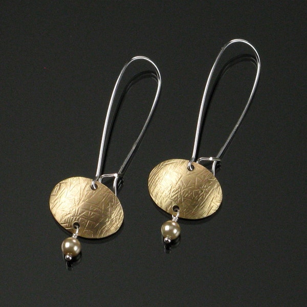 Brass Dangle Earrings - Metal Jewelry - Drop Earrings - Dangle Earrings - Metal Earrings - Hand-forged - Brass Earrings - Modern Earrings