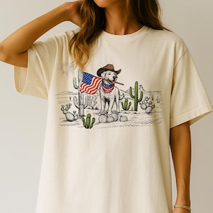 Chemise chien couleurs confort Chemise USA Chemise western Chemise 4 juillet Chemise drapeau américain Cadeaux Amérique Chemise vintage Tee