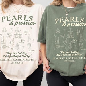 Pearls and Prosecco Custom Pj's and Prosecco Bach Shirts Girls Gone Mild Pearls & Prosecco Bridal Shower Girls Gone Mild Bachelorette Girls