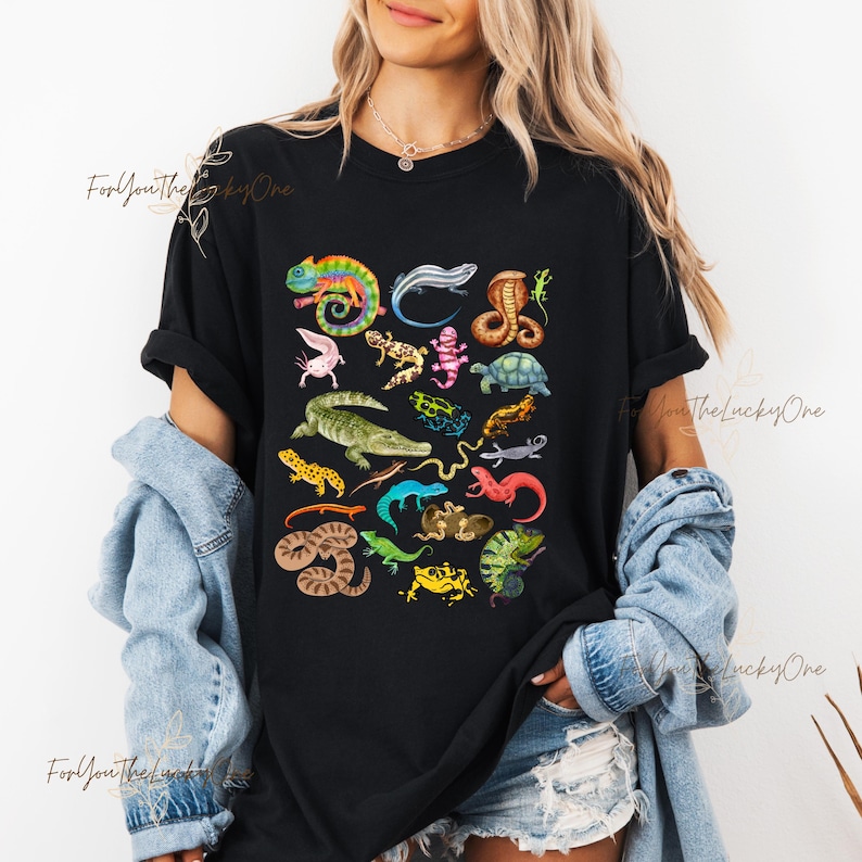 Herpetology Shirt Reptiles and Amphibians of the World Tee Shirt Reptile Gift Zoo Keeper Herpetologist Sweatshirt Present Kids Reptile Gifts image 8