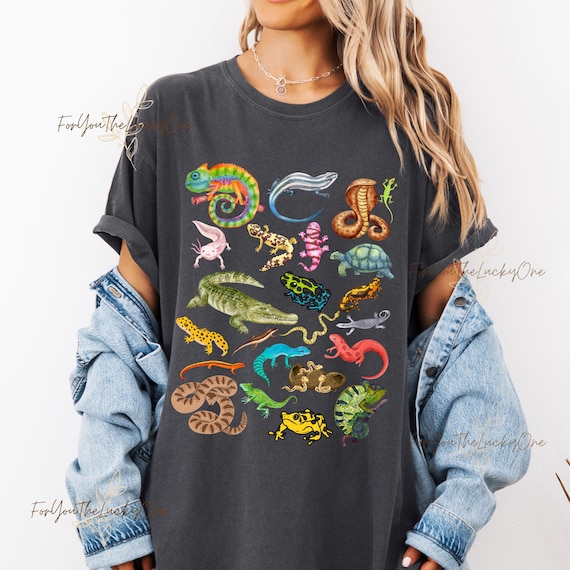 Herpetology Shirt Reptiles and Amphibians of the World Tee Shirt Reptile Gift Zoo Keeper Herpetologist Sweatshirt Present Kids Reptile Gifts