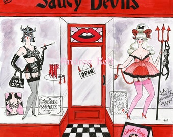 Saucy Devils greetings card