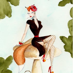 Carte de voeux Dolly Fox 5 x 7 pouces