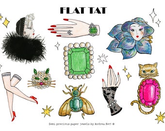 NEW://FLAT TAT Brooch sticker sheet A5