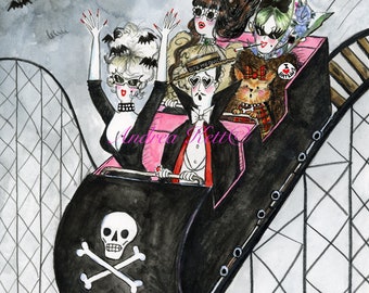 Vampire Roller Coaster A4 Print