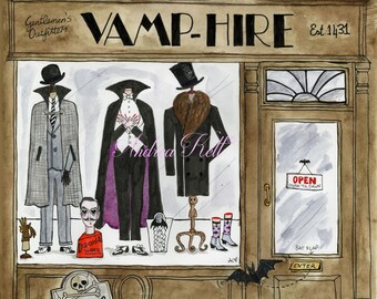 Vamp-Hire Gentlemen's Outfitters print (A4 or A5 size)