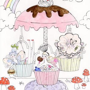 Fairy Go Round 5x7inch greetings card