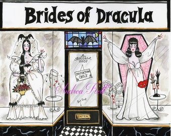 Brides of Dracula Greetings Card