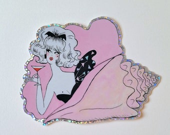 Vampire Conch Large Glitter Sticker