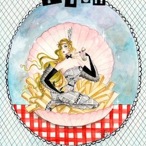 Carte de voeux Fish and Chips de 5 x 7 pouces