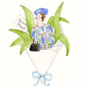 Hyacinth Bouquet Glittery Greetings Card image 1