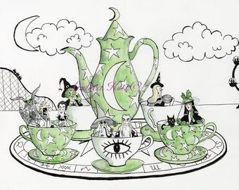 LIMITED EDITION:Teacup & Sorcerer Ride postcard