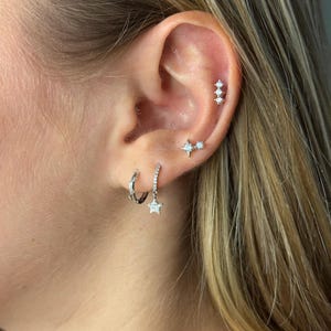 18K Gold Cartilage Helix Tragus Conch Flat Piercing