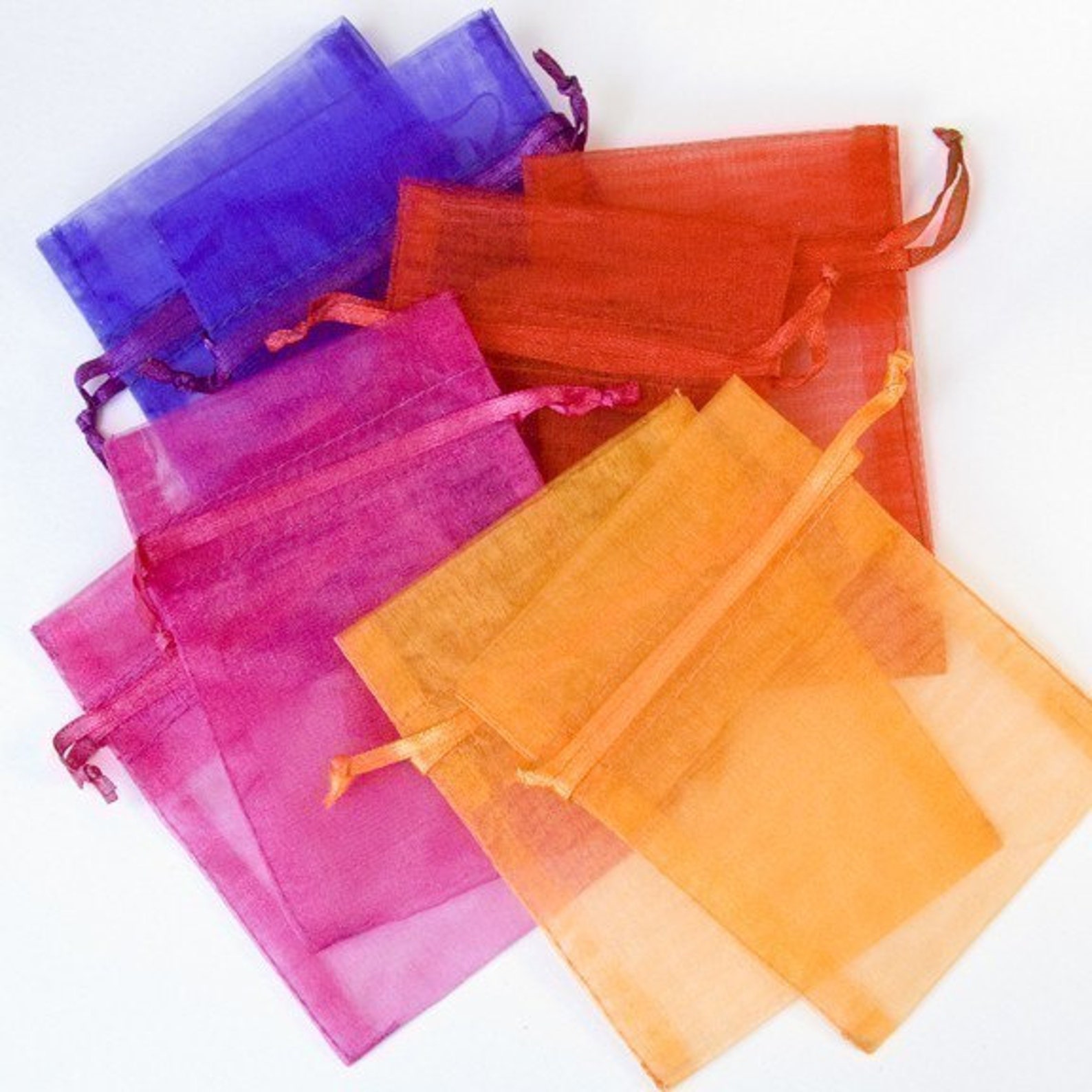 100 Organza Bags 3x4 Inch Multi Color Jewel Tones 10 Colors Etsy