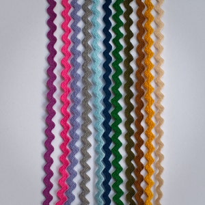 MINI Ric Rac, 1/8 de polegada, cores de outono, pacote de 11 cores, 2 jardas de cada, 22 jardas no total