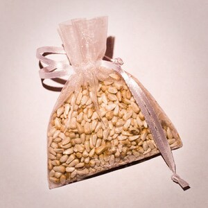 60 Wedding Favor Bird Seed Bags, Your Choice of Organza Bag Color image 4