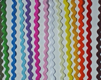 Ric Rac 5 mm, 14 kleuren, 2 meter. van elke