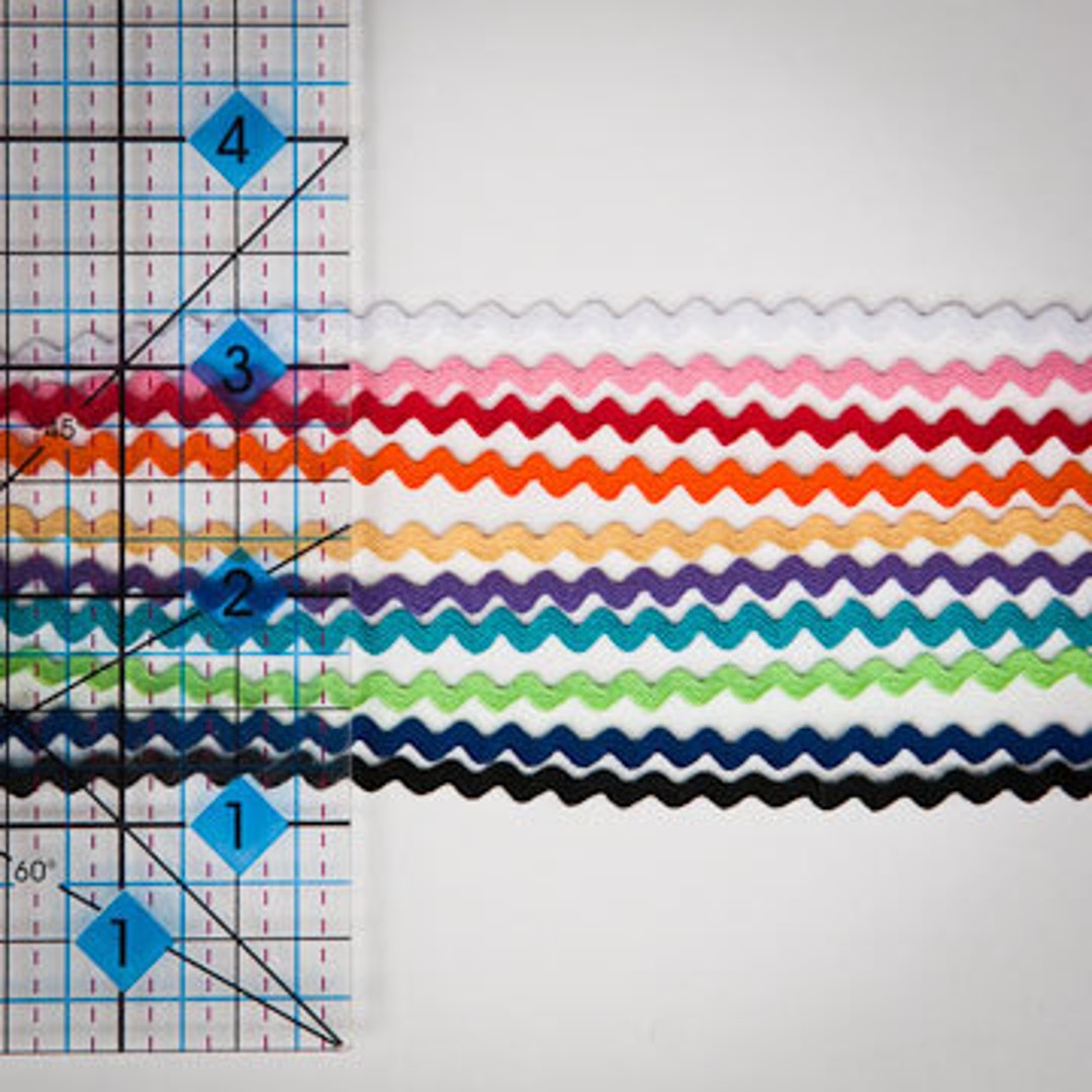 MINI Ric Rac, 1/8ths Inch, 10 Color Bundle, 5 Yds. of Each, 50 Yards ...