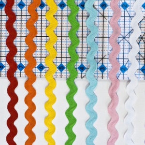 14 Yards of Jumbo Ric Rac, 5/8ths inch Polyester, 7 Colors, 2 yds. of each, Rick Rack, Ricrac, Rickrack image 1