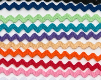 MINI Ric Rac, 1/8ths inch, 10 Color Bundle, 2 yds. of each, 20 yards total