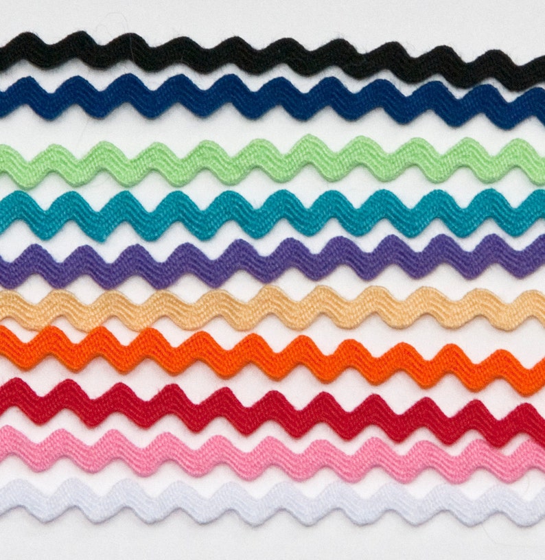 MINI Ric Rac, 1/8ths inch, 10 Color Bundle, 2 yds. of each, 20 yards total image 1