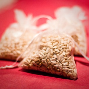 60 Wedding Favor Bird Seed Bags, Your Choice of Organza Bag Color image 3