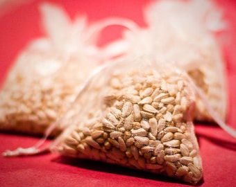 75 Wedding Favor Bird Seed Bags, Your Choice of Color