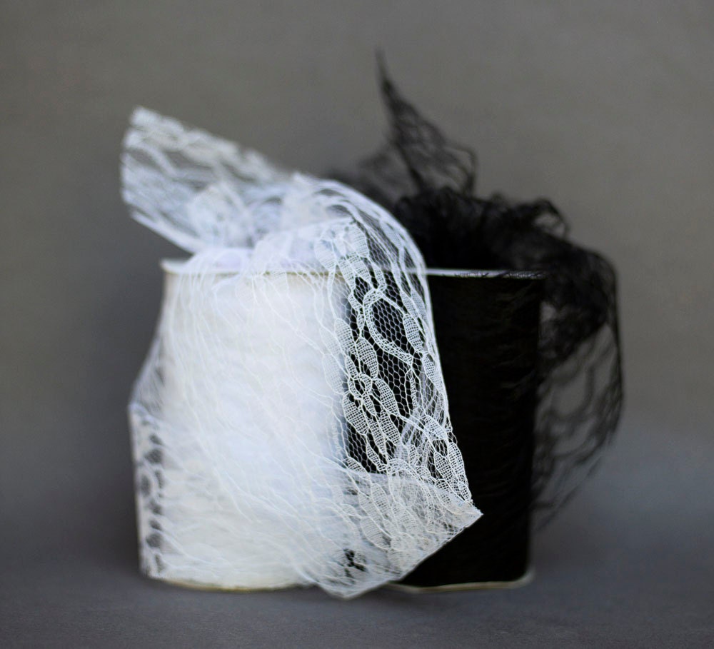 White Lace Tulle Ribbon Spool, 3 or 6 Inches Wide, 25 Yards - Etsy