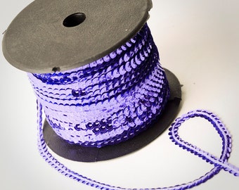 80 yard full spool, Lavender Purple Single Strand Sequin Trim