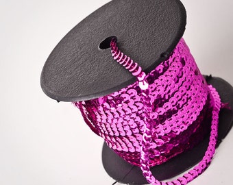 10 yards, Hot Pink Sequin Trim