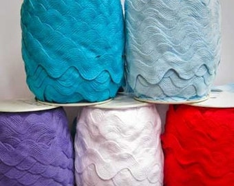 4 Yards of Super Jumbo Ric Rac, 1 13/32nds inch, turquoise