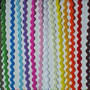 Ric Rac, Rick Rack, 5 mm, 14 kleuren, 2 m. van elk