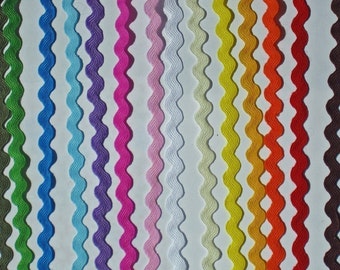 Rick Rack in 19 COLORS 1 Inch Polyester Sewing Trim by the Yard Wavy ...