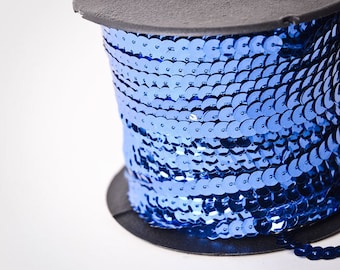 80 yard full spool, Royal Blue Single Strand Sequin Trim