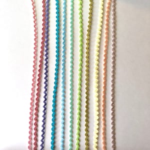 MINI Ric Rac, 1/8 de polegada, cores pastel de primavera, pacote com 11 cores, 2 jardas de cada, 22 jardas no total
