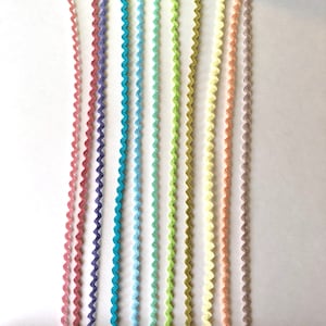 MINI Ric Rac, 1/8ths inch, Pastel Spring Colors, 11 Color Bundle, 2 yds. of each, 22 yards total