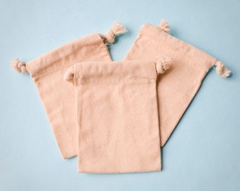 48 Muslin Bags 3x4, Natural Drawstring Sack, Rustic Gift Bag Wedding Favor