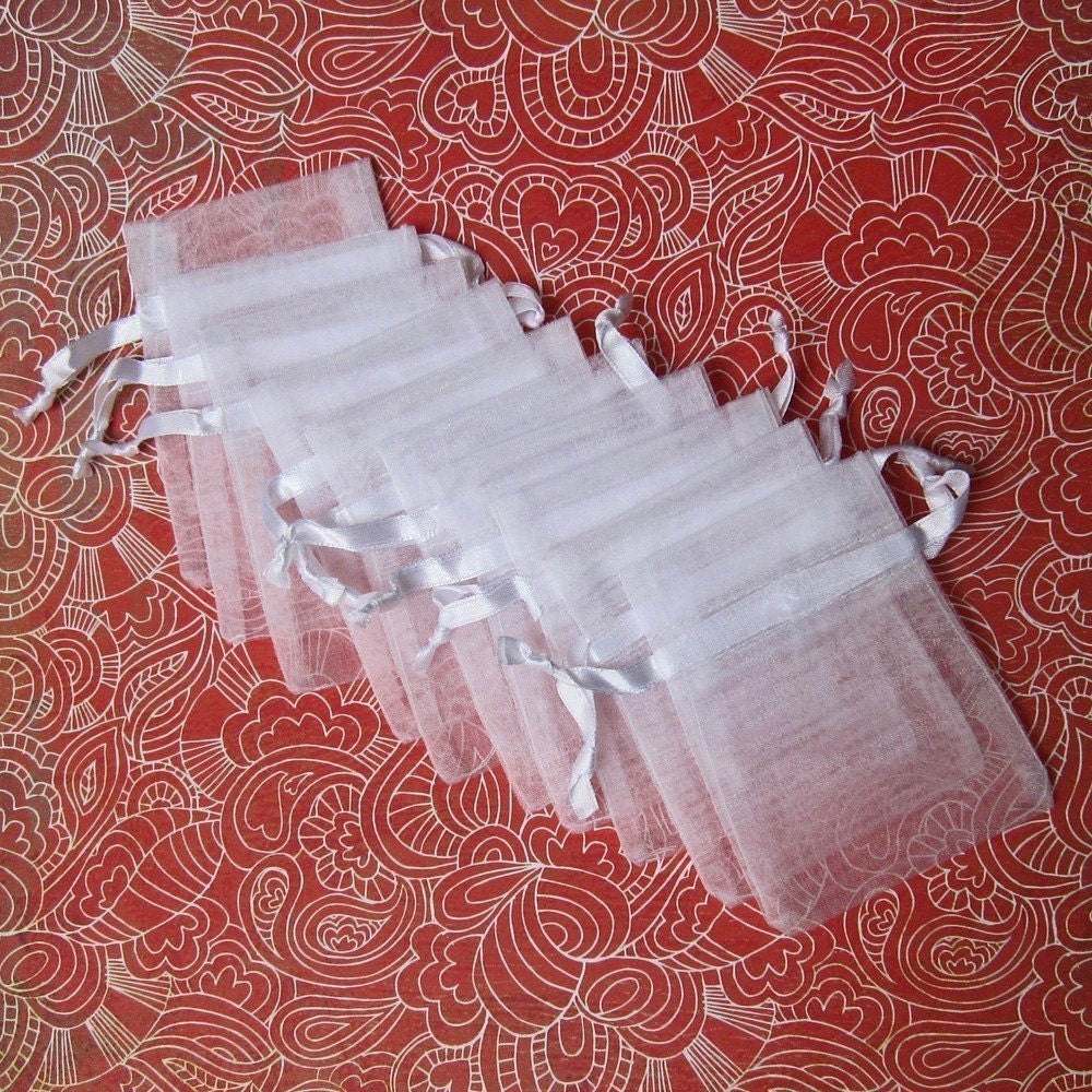 Organza Bags 60 White 3x4 inch