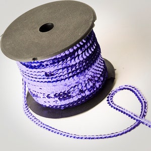 80 yard full spool, Purple Single Strand Sequin Trim
