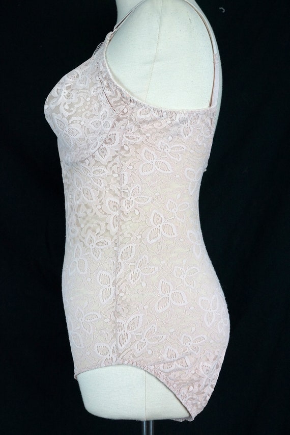 Stretch Lace Bodysuit Girdle Beige Bra Underwear … - image 5