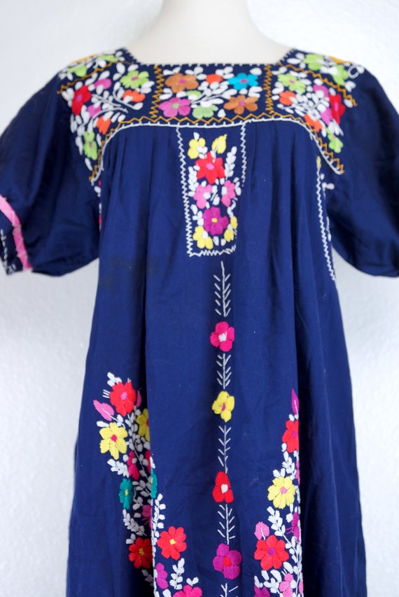 Mexican Oaxacan Folk Dress Embroidered Muumuu Mat… - image 3