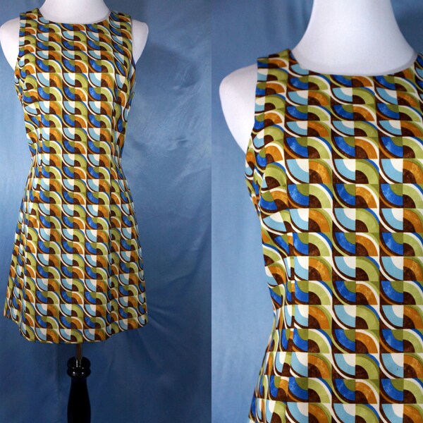 1990s does 1970s Geometric Mini Dress