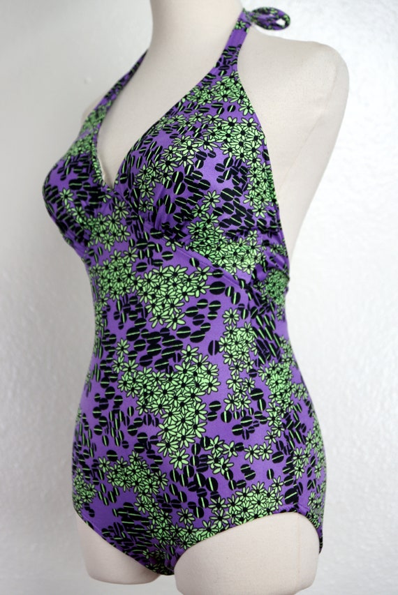 Catalina Bathing Suit Swimsuit 1960s Purple Atomi… - image 4