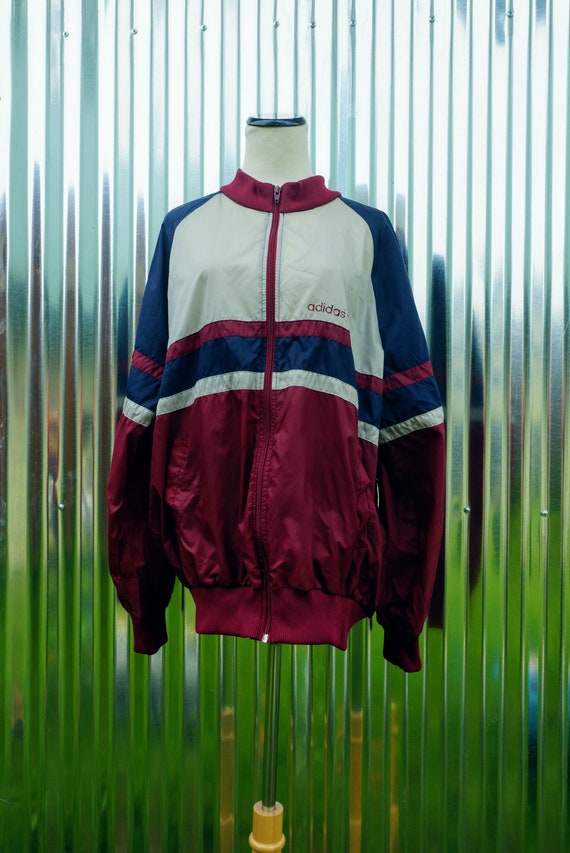 1970s 1980s Adidas Windbreaker Trefoil Extra Large Ma… - Gem