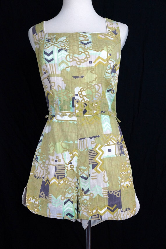 Playsuit Romper Mid Century Modern 1960s Outfit B… - image 2