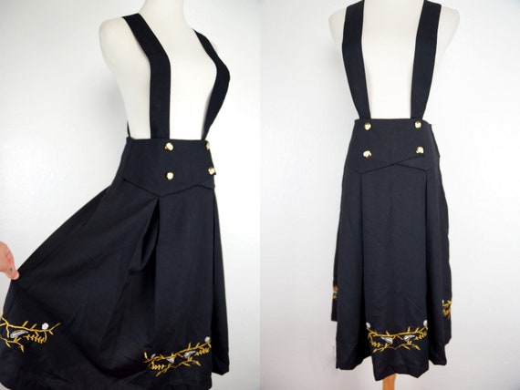 black suspender dress