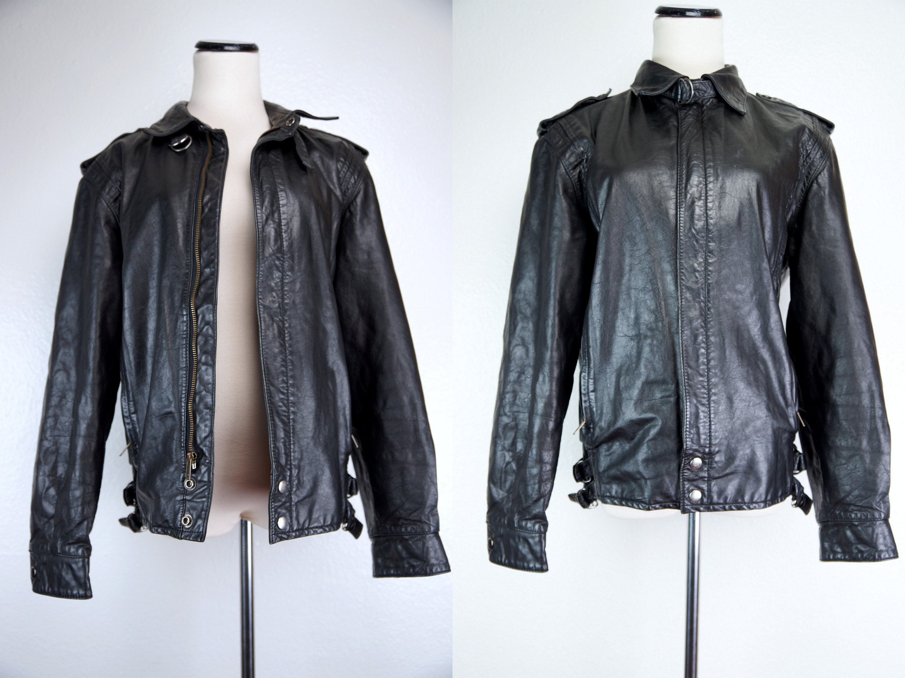 black leather members only jacket